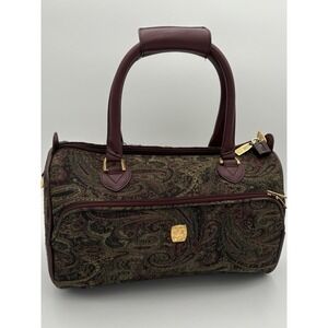 Pegasus Paisley‎ pattern Boston bag burgundy vintage travel weekender
